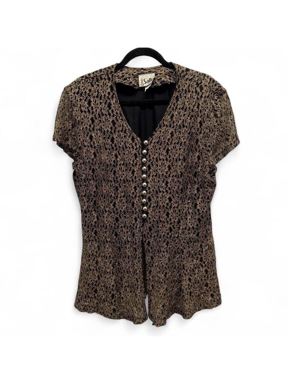 Vintage Gold Lace Blouse